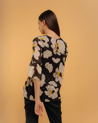 Blusa manga corta estampado floral