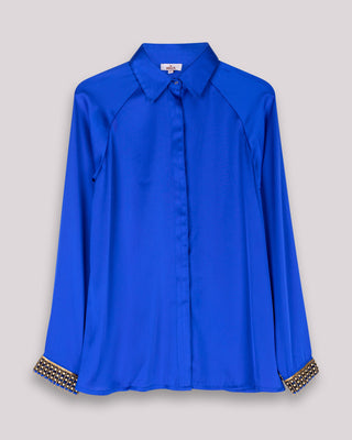 Blusa Cecilia Seda Azul