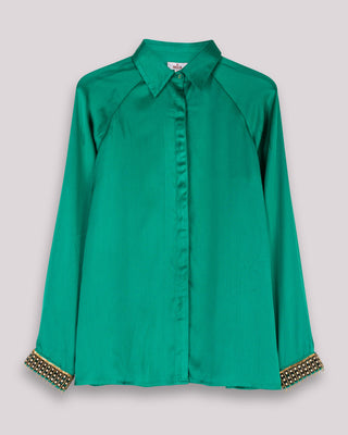 Camisa Cecilia Seda Verde