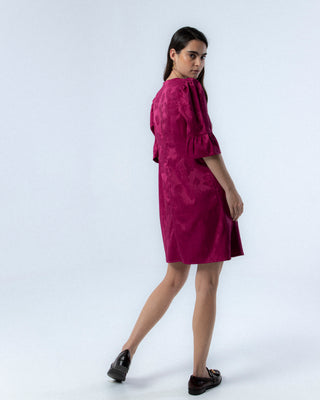 Vestido Verónica Jacquard Fucsia