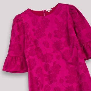 Vestido Verónica Jacquard Fucsia