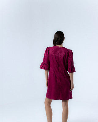 Vestido Verónica Jacquard Fucsia