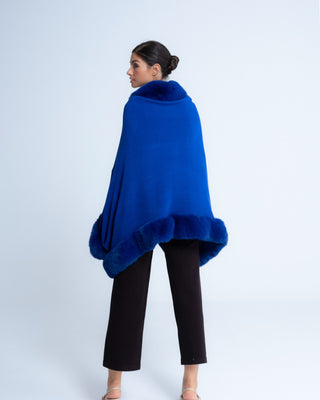 Poncho de pelo Telma azul