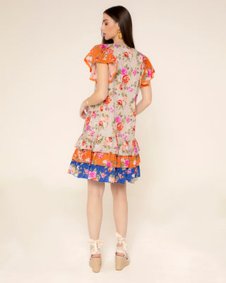 Imagen promocional de vestido corto flores rosys