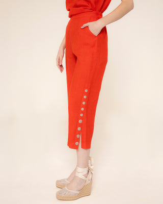 Captura principal de pantalon lino naranja cannes