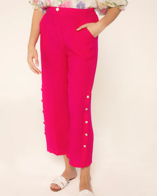 Fotografía principal del producto: pantalón fucsia lino tulum