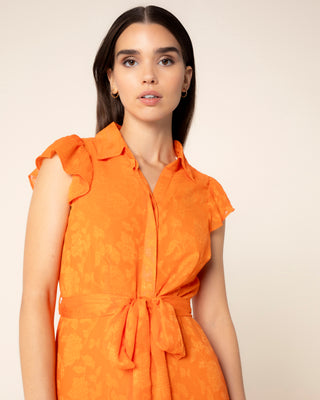 Captura principal de vestido midi naranja flora