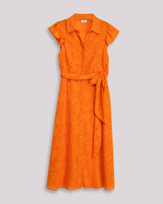 Fotografía principal del producto: vestido midi naranja flora