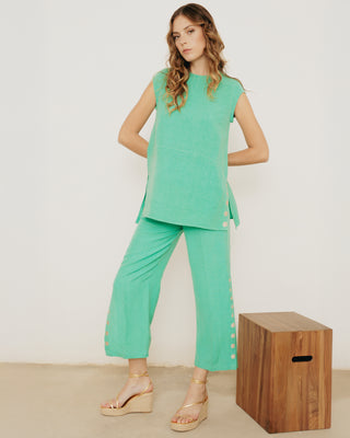 Pantalon Lino Aguamarina Cannes